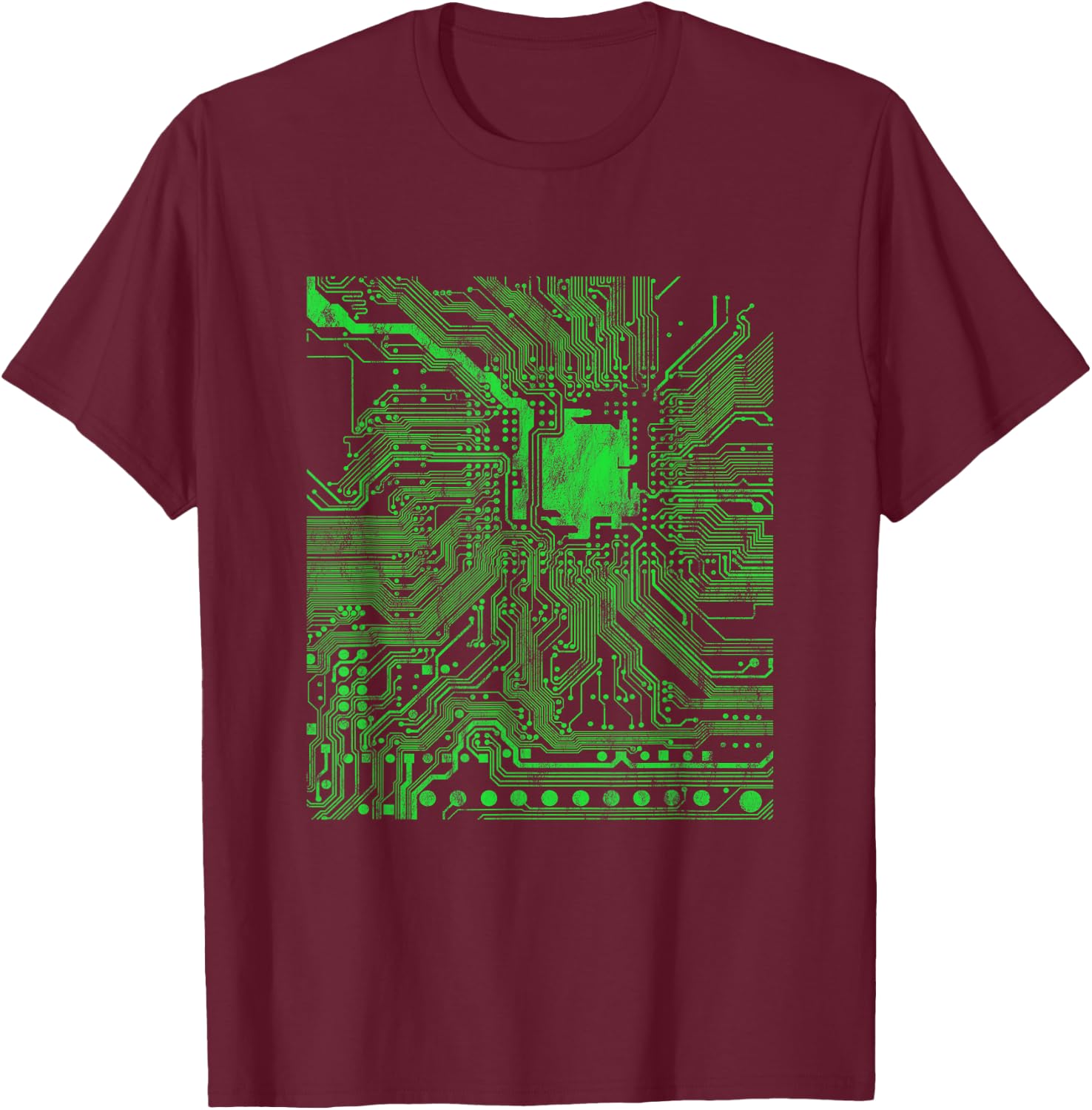 Computer Chip Motherboard CPU Heart Programmer Nerd T-Shirt - T-Shirt | Maroon