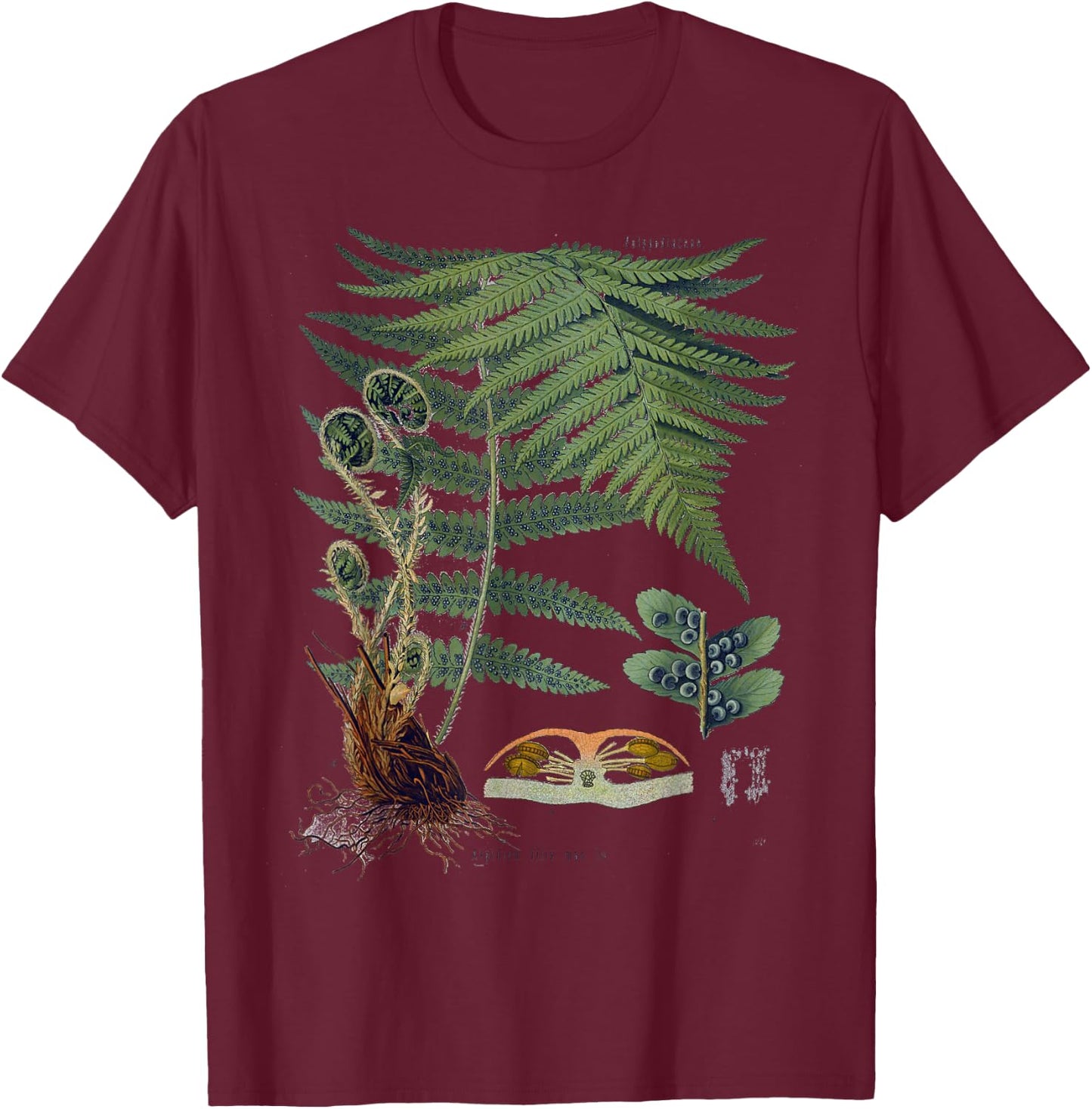 Fern Botanical Plants Botany T-Shirt - T-Shirt | Maroon