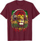 Reggae Lion Roar: Rasta with Headphones Vibe T-Shirt - T-Shirt | Maroon