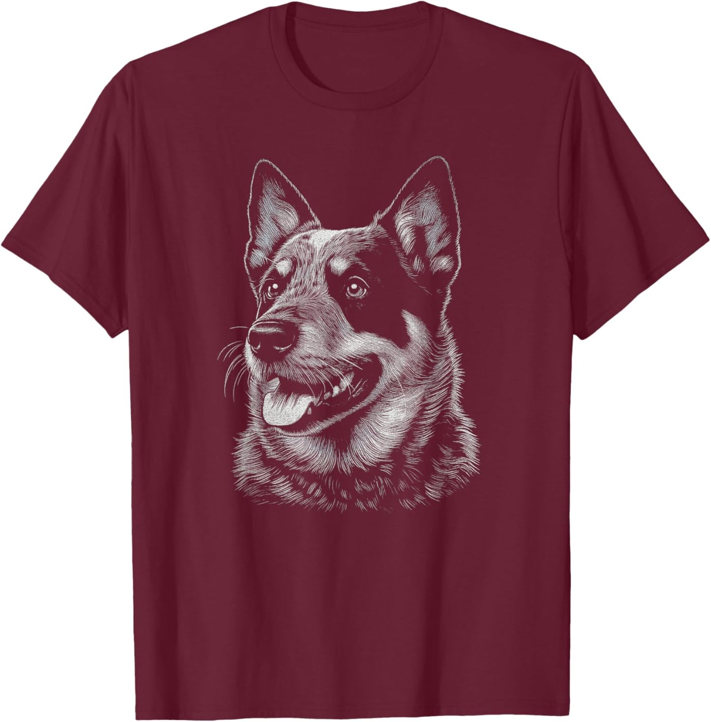 Australian Cattle Dog Blue Heeler Art and Men T-Shirt - T-Shirt | Maroon