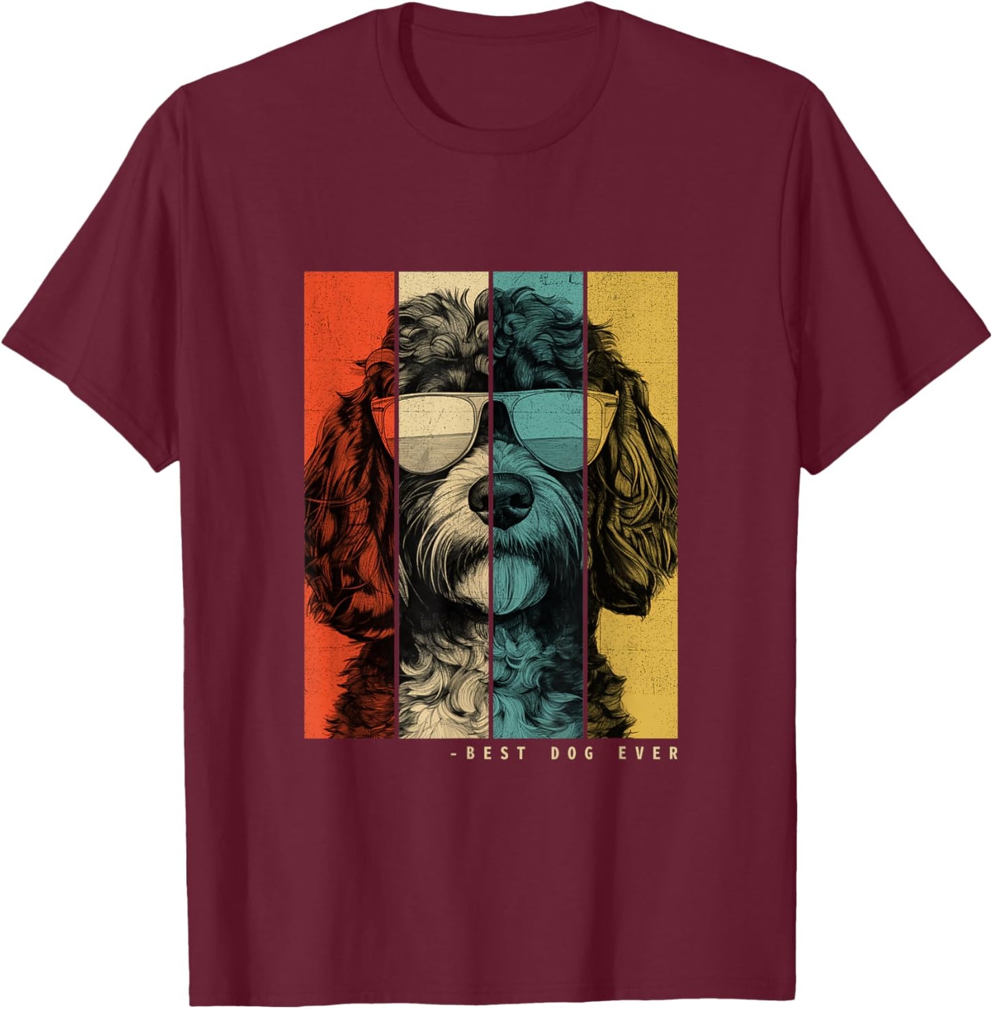 Vintage Cockapoo Dog Mom Dad Kids Men Women T-Shirt - T-Shirt | Maroon