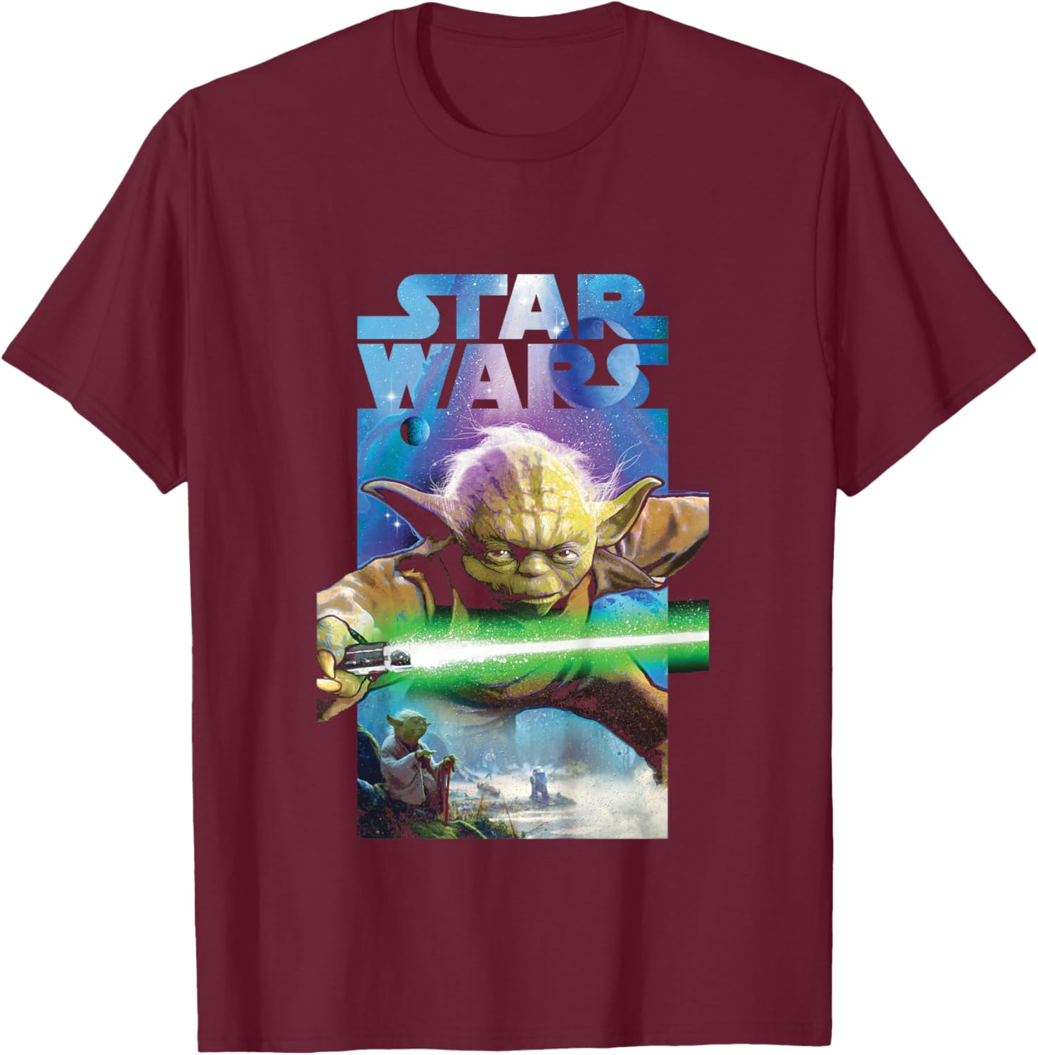 Children's Star Wars Master Yoda Poster , white, 2 T-Shirt - T-Shirt | Maroon