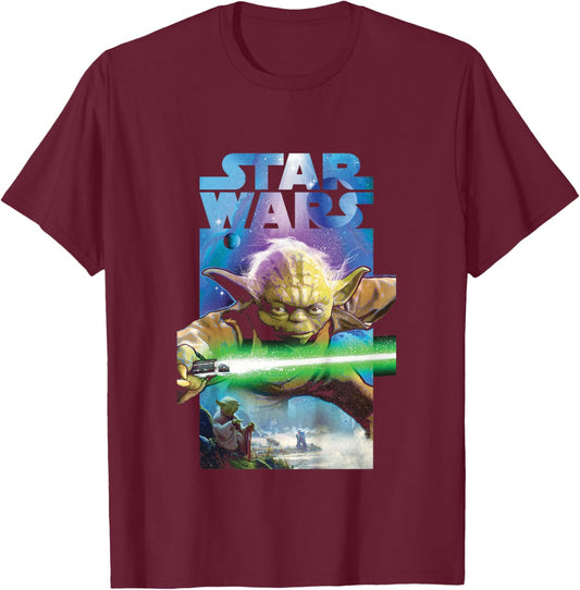 Children's Star Wars Master Yoda Poster , white, 2 T-Shirt - T-Shirt | Maroon