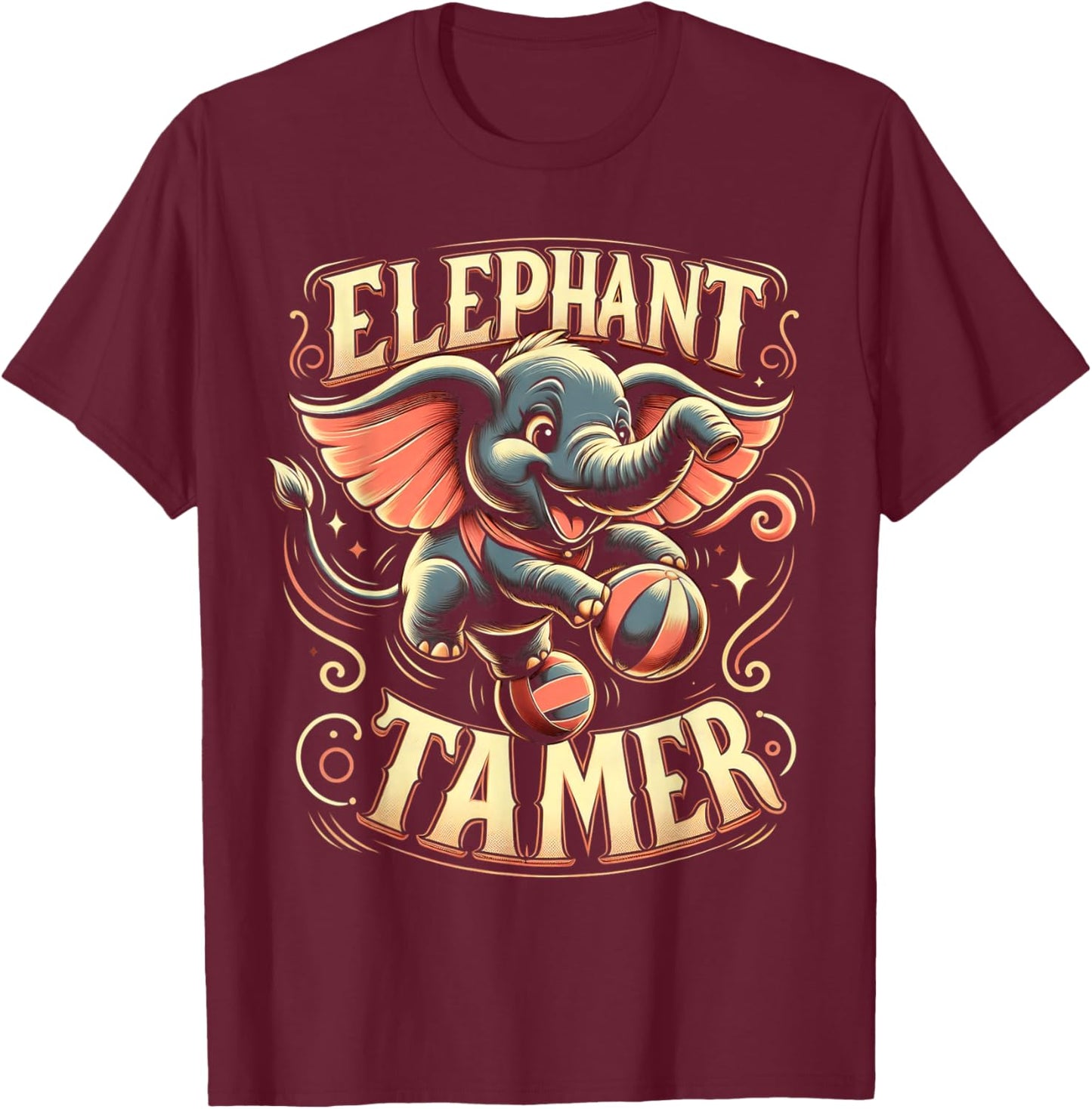 Elephant Tamer Costume - Boys Girls Circus Lover T-Shirt - T-Shirt | Maroon