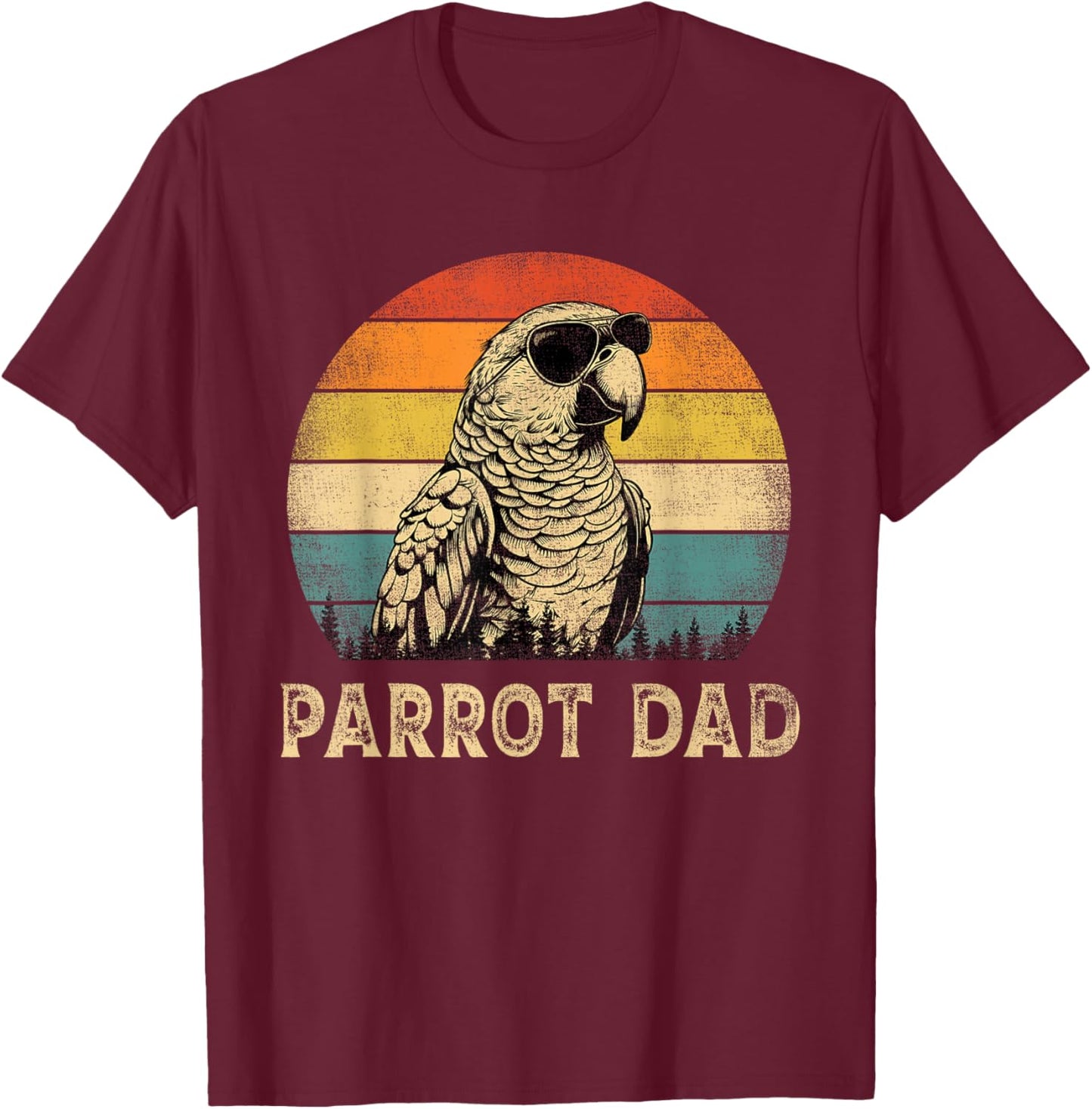 Vintage Parrot Dad Parrot Lovers Daddy Father's Day T-Shirt - T-Shirt | Maroon