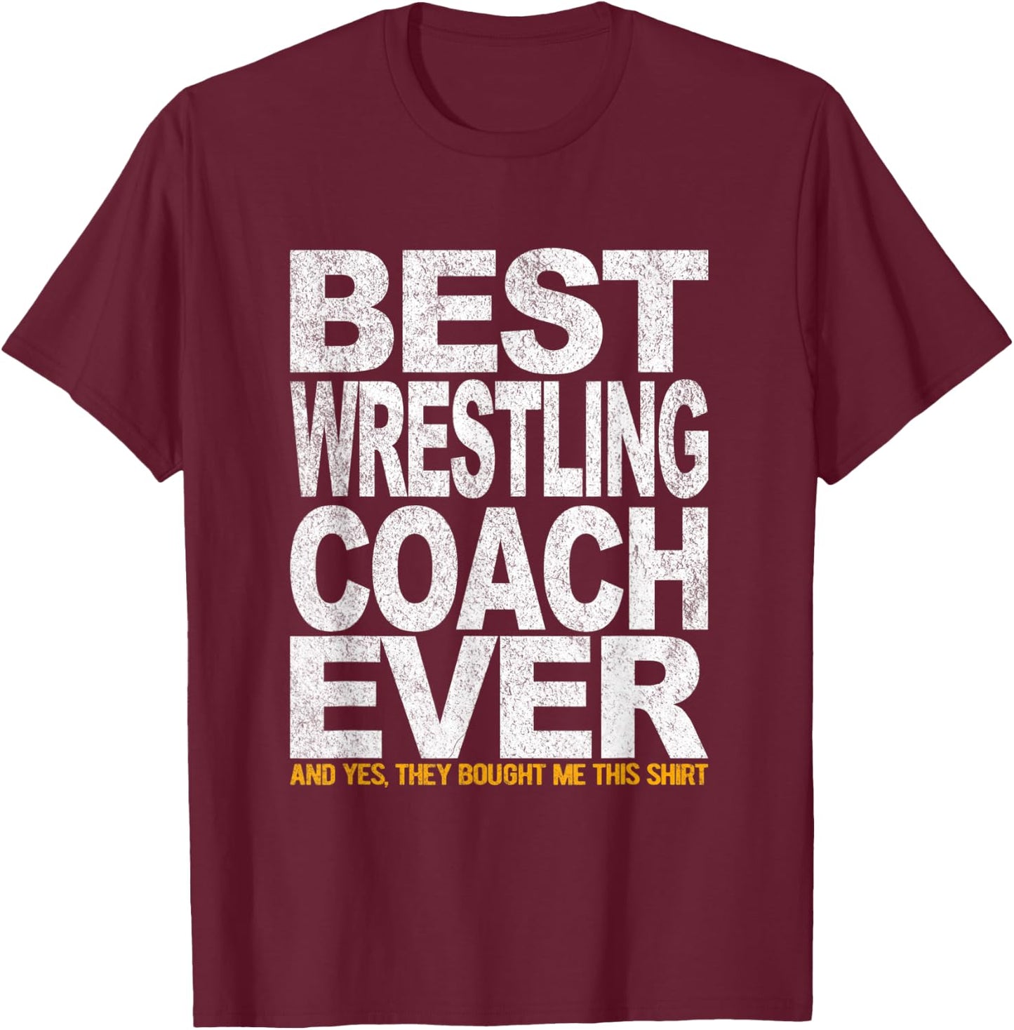 Best Wrestling Coach Scholastic Wrestling Folkstyle Retro T-Shirt - T-Shirt | Maroon