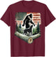 Bigfoot Coon Hunting with Treeing Walker Coonhound Dog T-Shirt - T-Shirt | Maroon