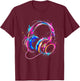 Headphones Music DJ House Dance Club Music Headphones Splash T-Shirt - T-Shirt | Maroon