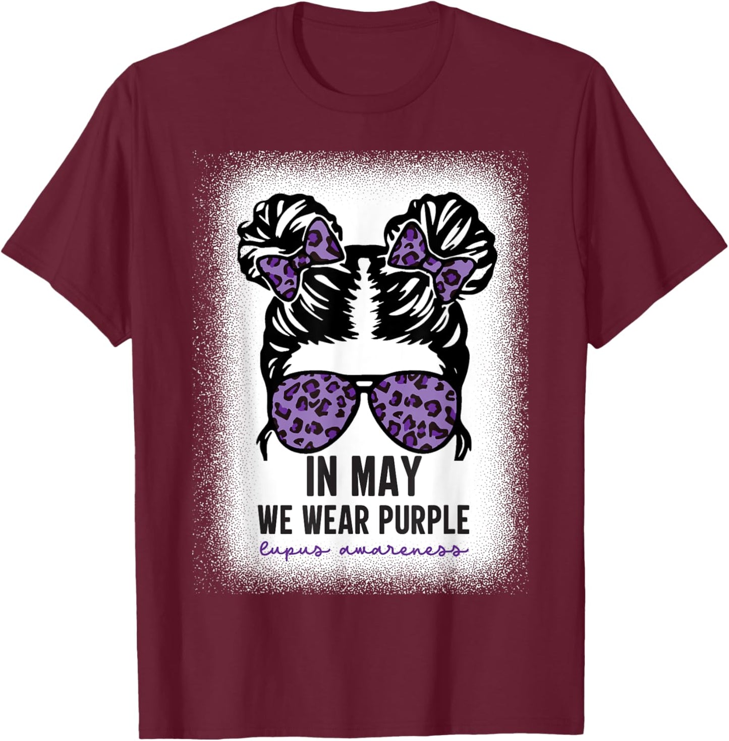 In May We Wear Purple Systemic Lupus Erythematosus Awareness T-Shirt - T-Shirt | Maroon