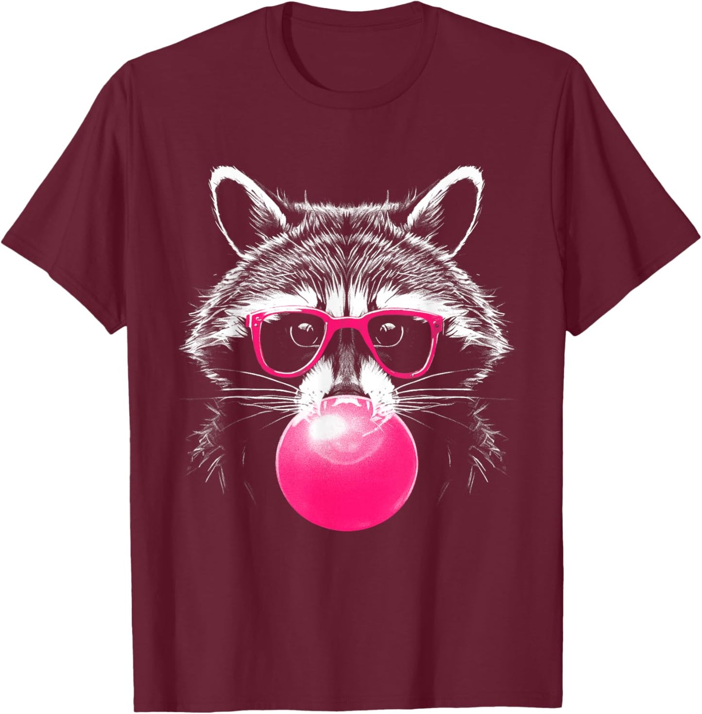 Raccoon Bubblegum T-Shirt - T-Shirt | Maroon