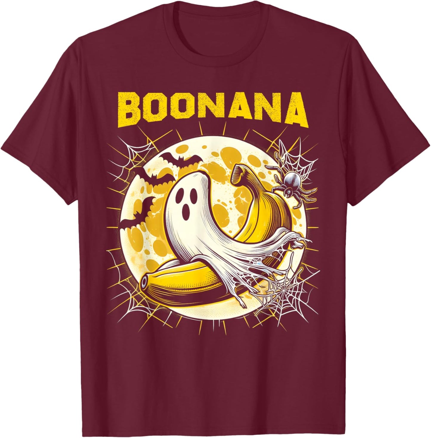 Boonana Ghost Costume Funny Banana Ghost Boonana Halloween T-Shirt - T-Shirt | Maroon