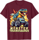 Monster Truckosaurus - Dinosaur T-Rex Monster Truck Funny T-Shirt - T-Shirt | Maroon