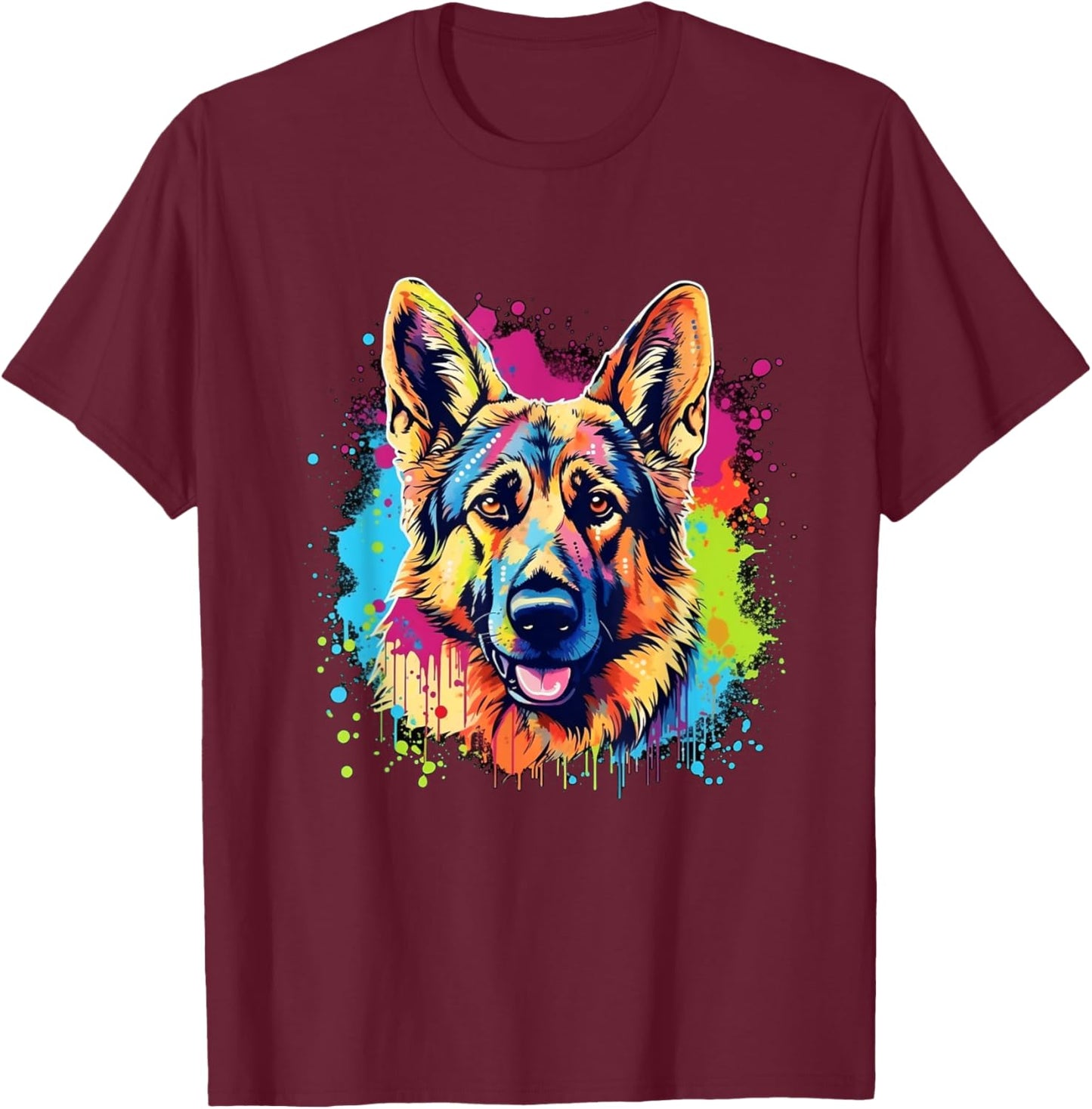 German Shepherd Men Women Kids T-Shirt - T-Shirt | Maroon