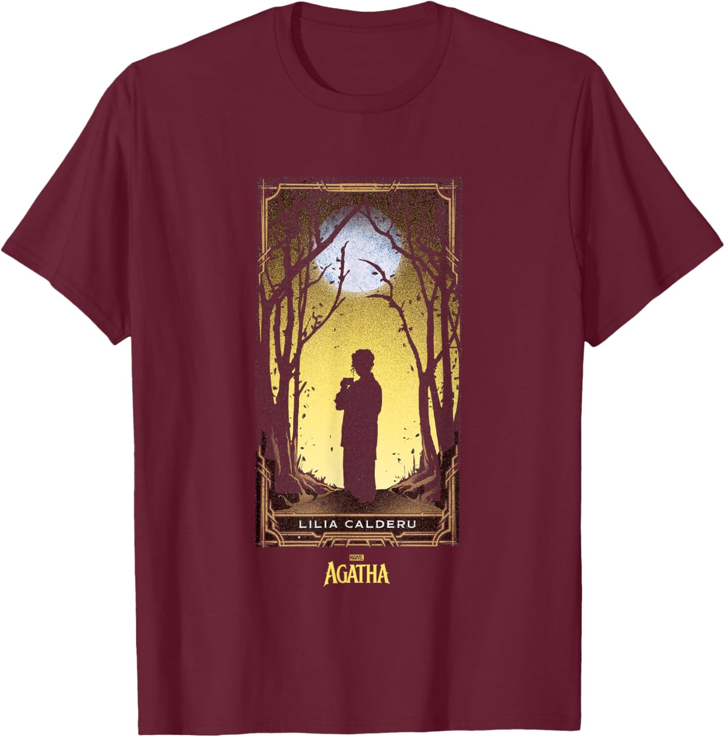 Marvel Agatha All Along Lilia Calderu Tarot Card Vintage T-Shirt - T-Shirt | Maroon