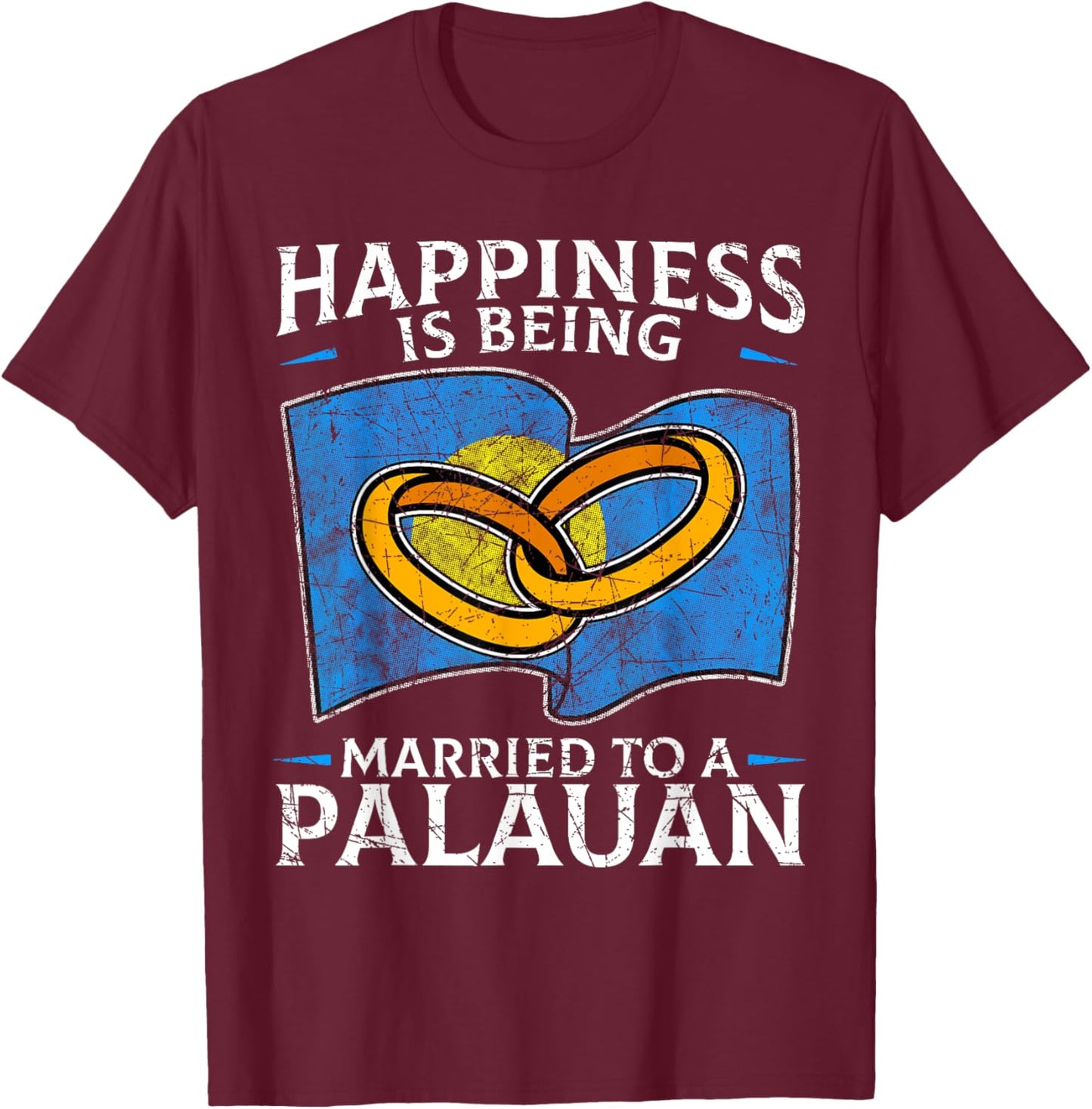 Palauan Wedding Republic of Palau Heritage Marriage T-Shirt - T-Shirt | Maroon