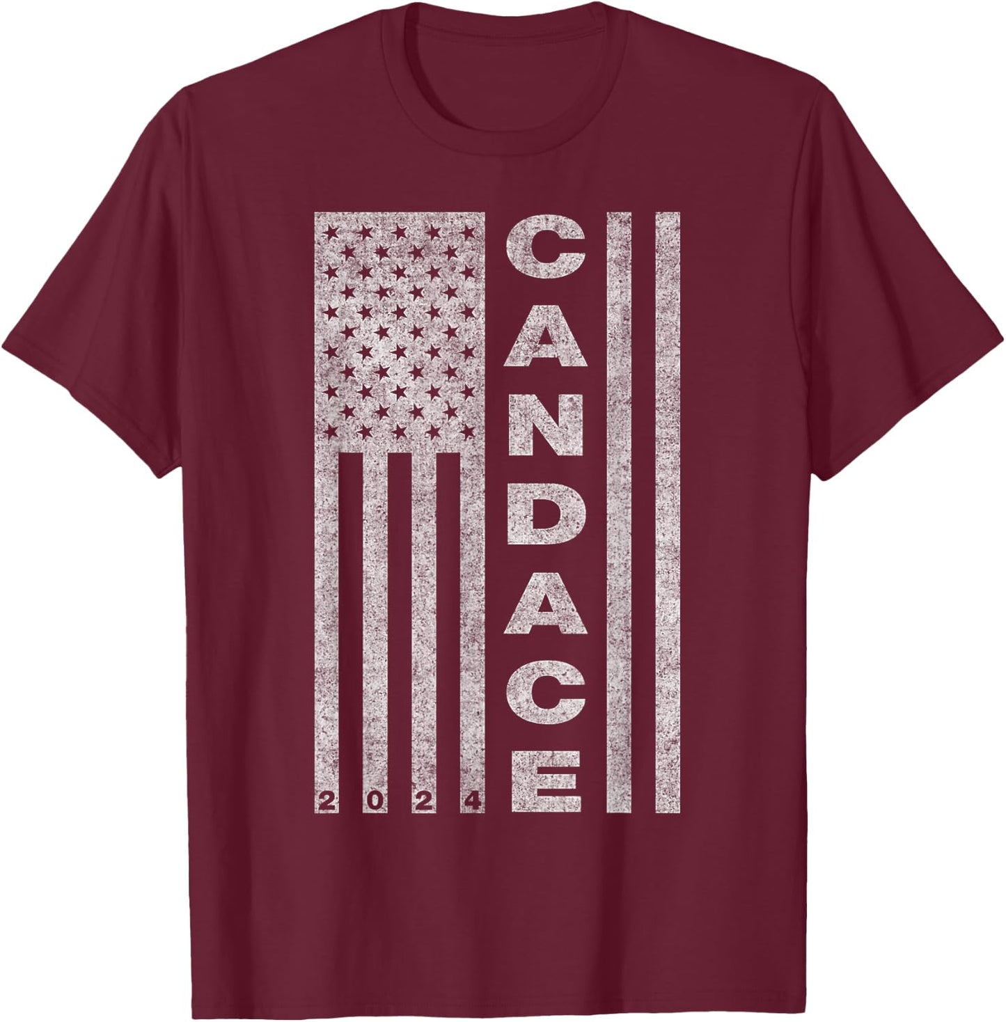 Vote Candace Owens for President 2024, Conservative USA Flag T-Shirt - T-Shirt | Maroon