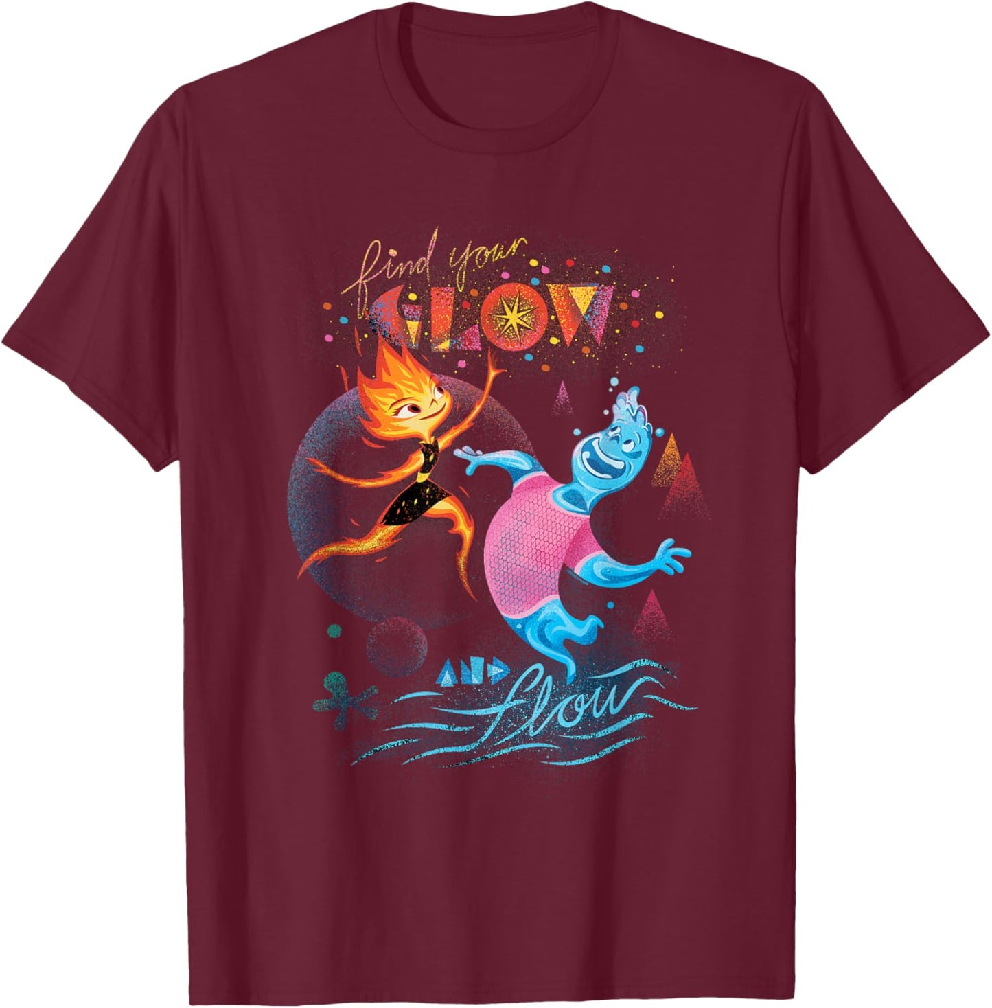Disney and Pixar’s Elemental Find Your Glow and Flow T-Shirt - T-Shirt | Maroon