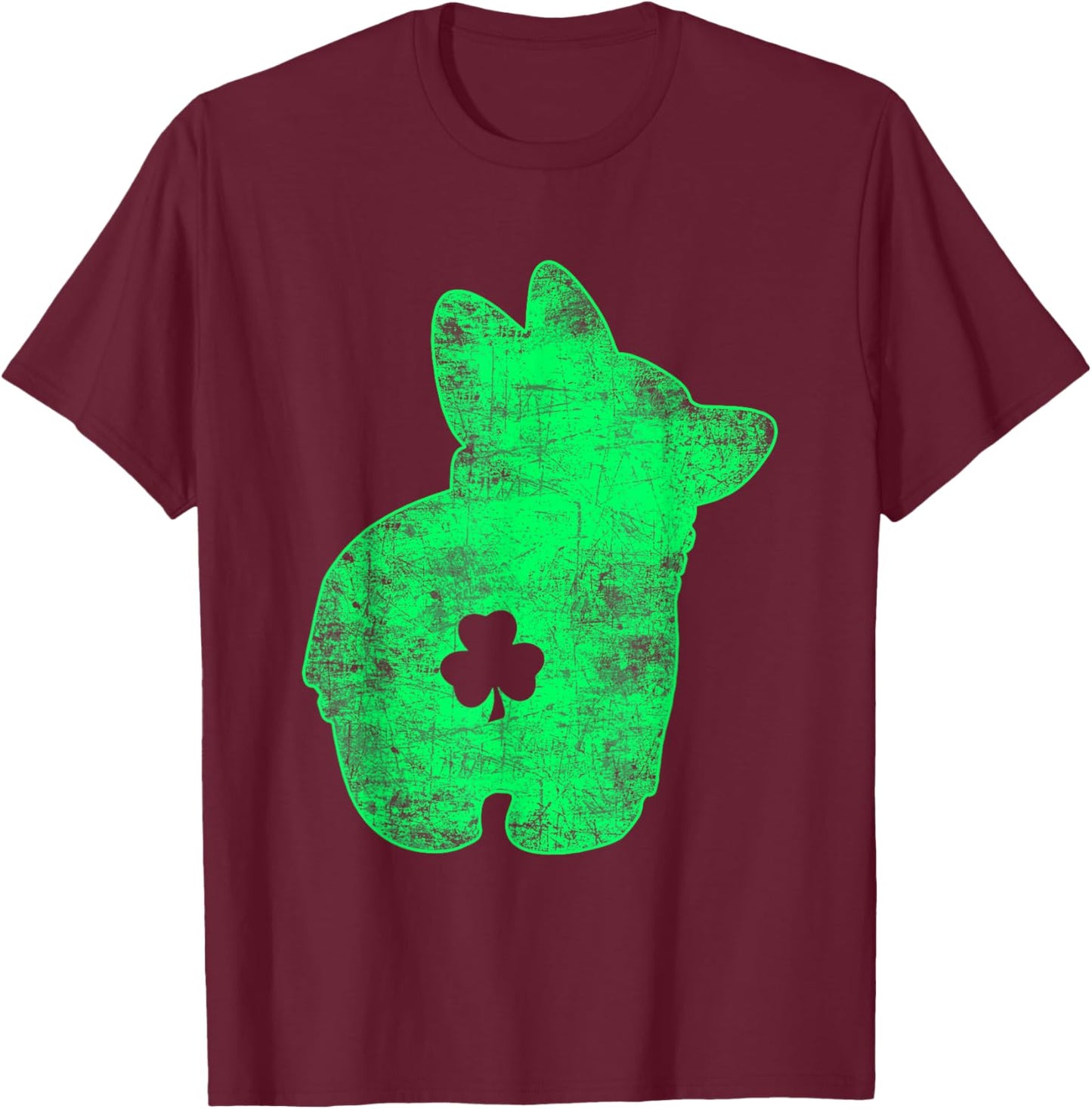Happy St Patrick's Day Funy Saint Patricks Corgi Dog T-Shirt - T-Shirt | Maroon