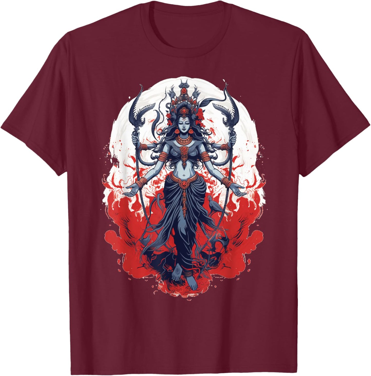 Kali Goddess of Death, Time and Doomsday Hindu Yoga Women T-Shirt - T-Shirt | Maroon