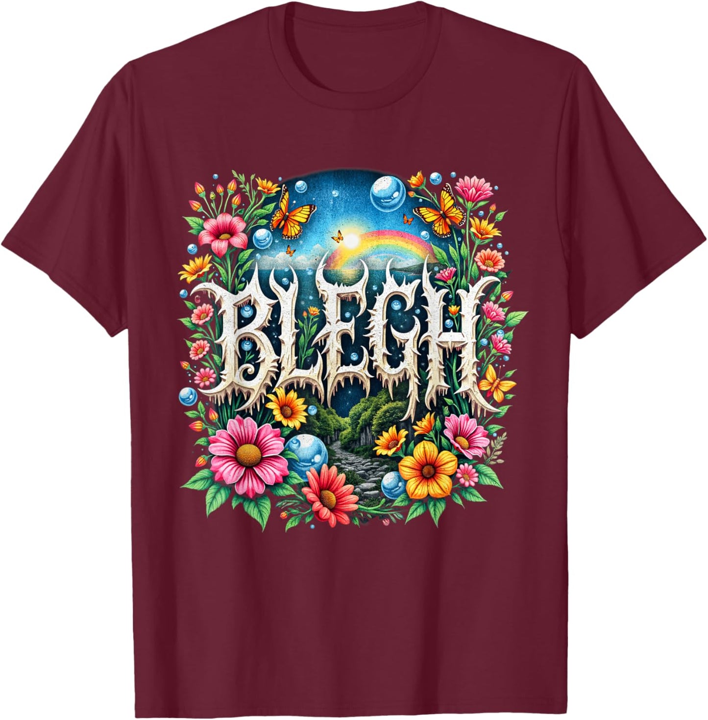 Cute Deathcore Design - Metalcore Blegh T-Shirt - T-Shirt | Maroon