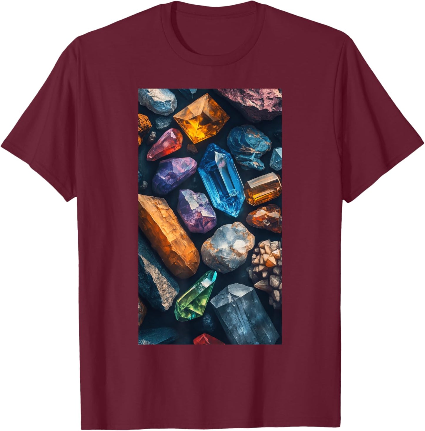 Minerals Gems Crystals Rock Collecting Geolog T-Shirt - T-Shirt | Maroon