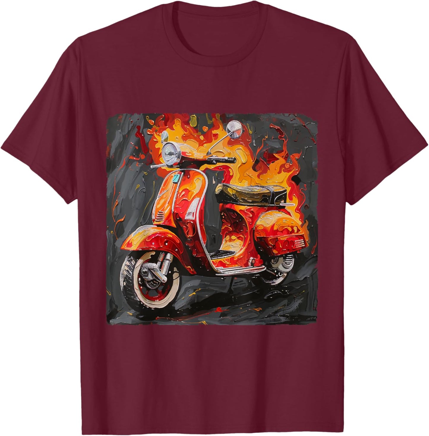 Motorroller Mofa Moped Scooter Rollerfahrer Geschenke T-Shirt - T-Shirt | Maroon