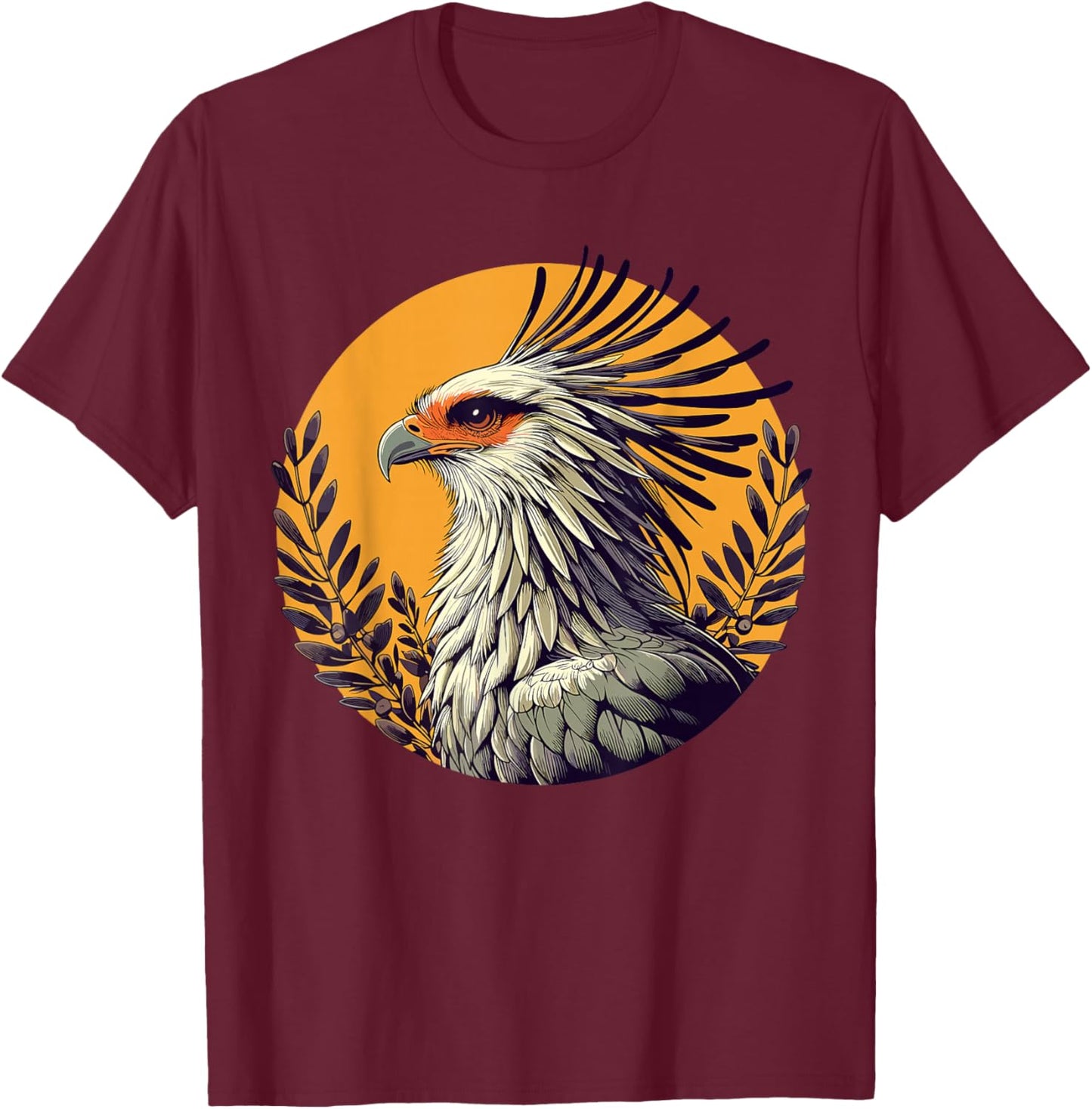 Secretarybird Secretary Bird T-Shirt - T-Shirt | Maroon