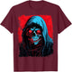 Pop Art Grim Reaper Death T-Shirt - T-Shirt | Maroon