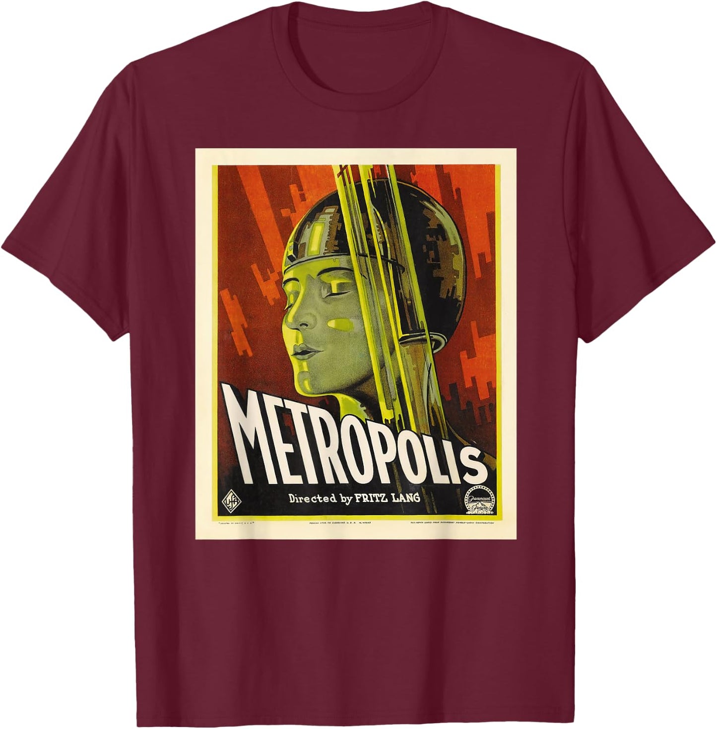 Metropolis Vintage Movie Poster T-Shirt - T-Shirt | Maroon