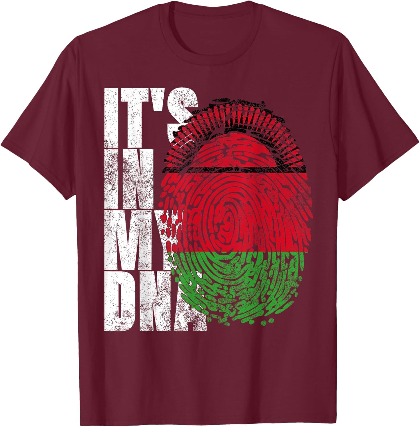 It's In My DNA Malawian Gift African Nyasaland Malawi Flag T-Shirt - T-Shirt | Maroon