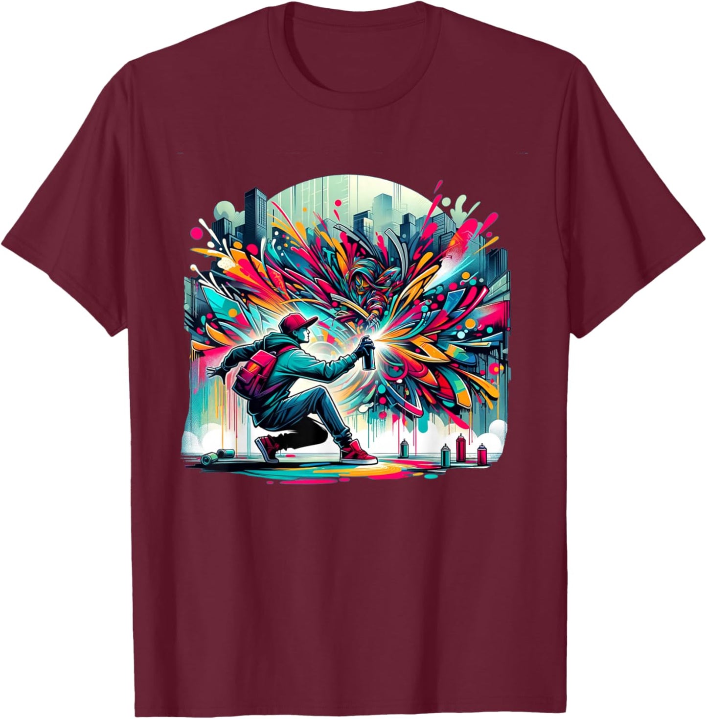 Graffiti Art T-Shirt - T-Shirt | Maroon