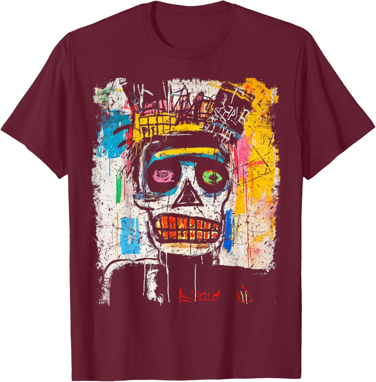 Pop Art Style 90s Men's Graffiti T-Shirt - T-Shirt | Maroon