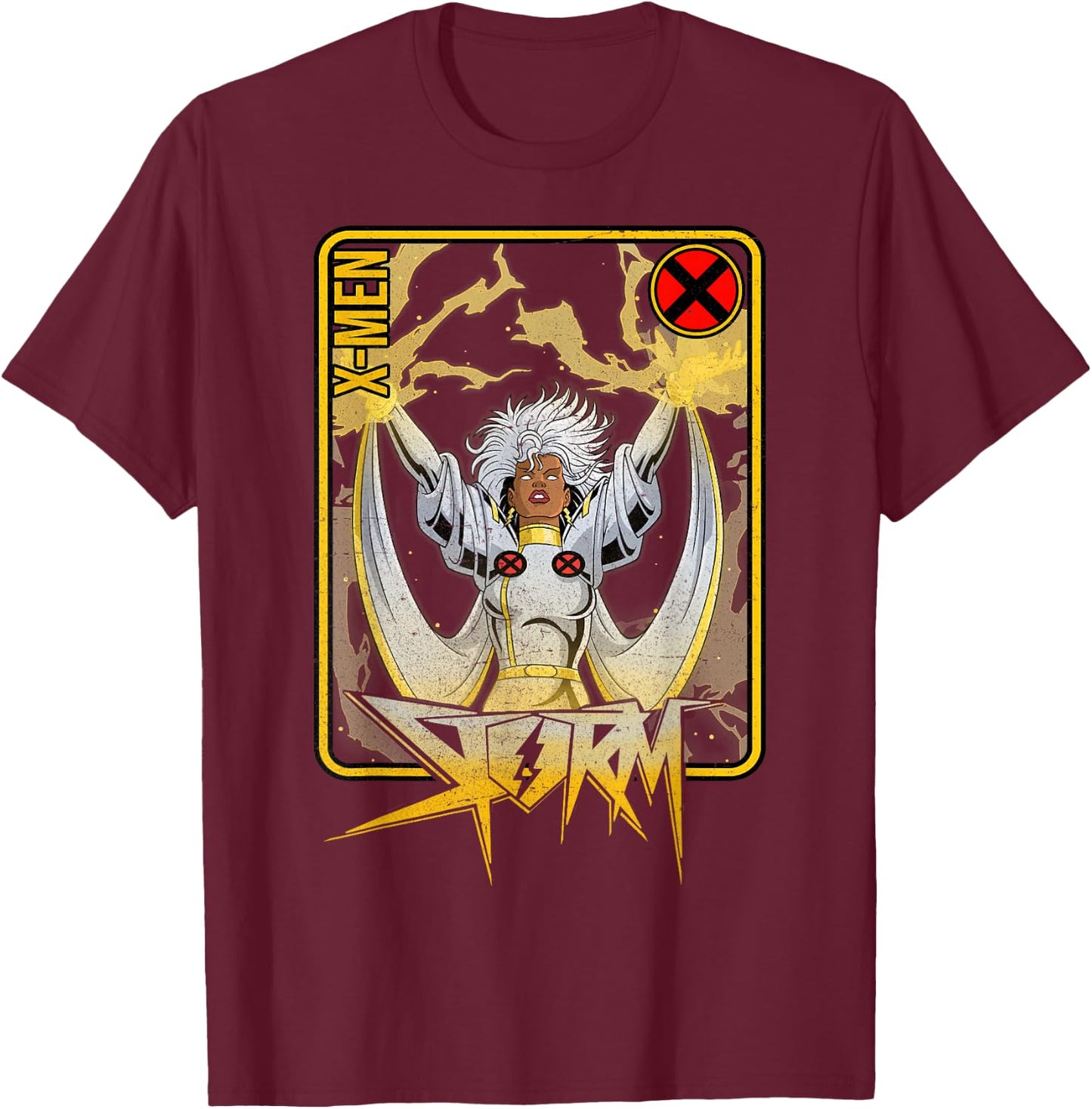 Marvel X-Men Storm Playing Card T-Shirt - T-Shirt | Maroon