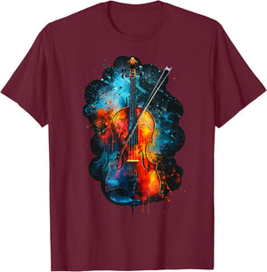 Cool Colorful Viola musician T-Shirt - T-Shirt | Maroon
