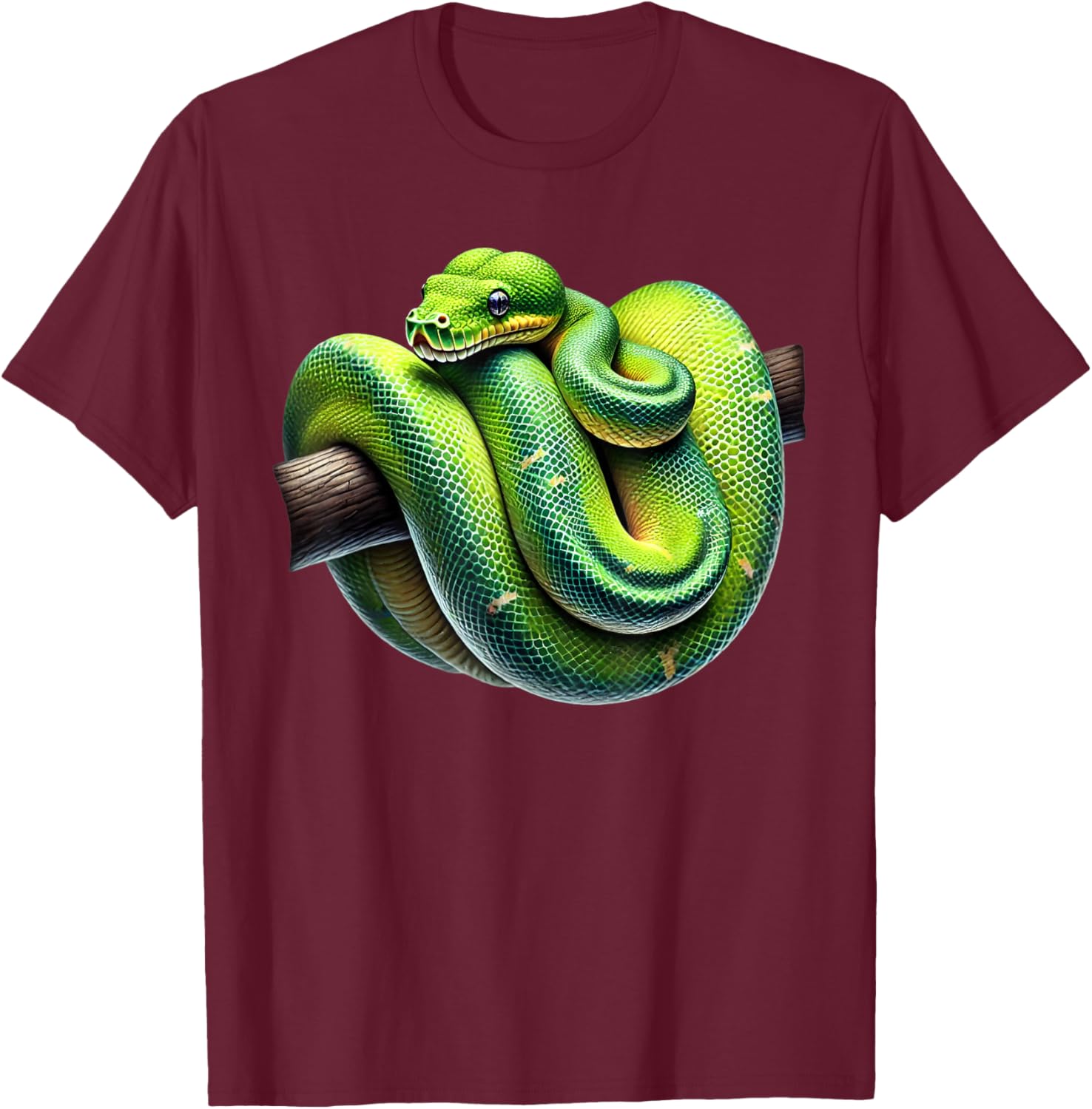 Green Tree Python Owner Reptiles for Snake Lover T-Shirt - T-Shirt | Maroon