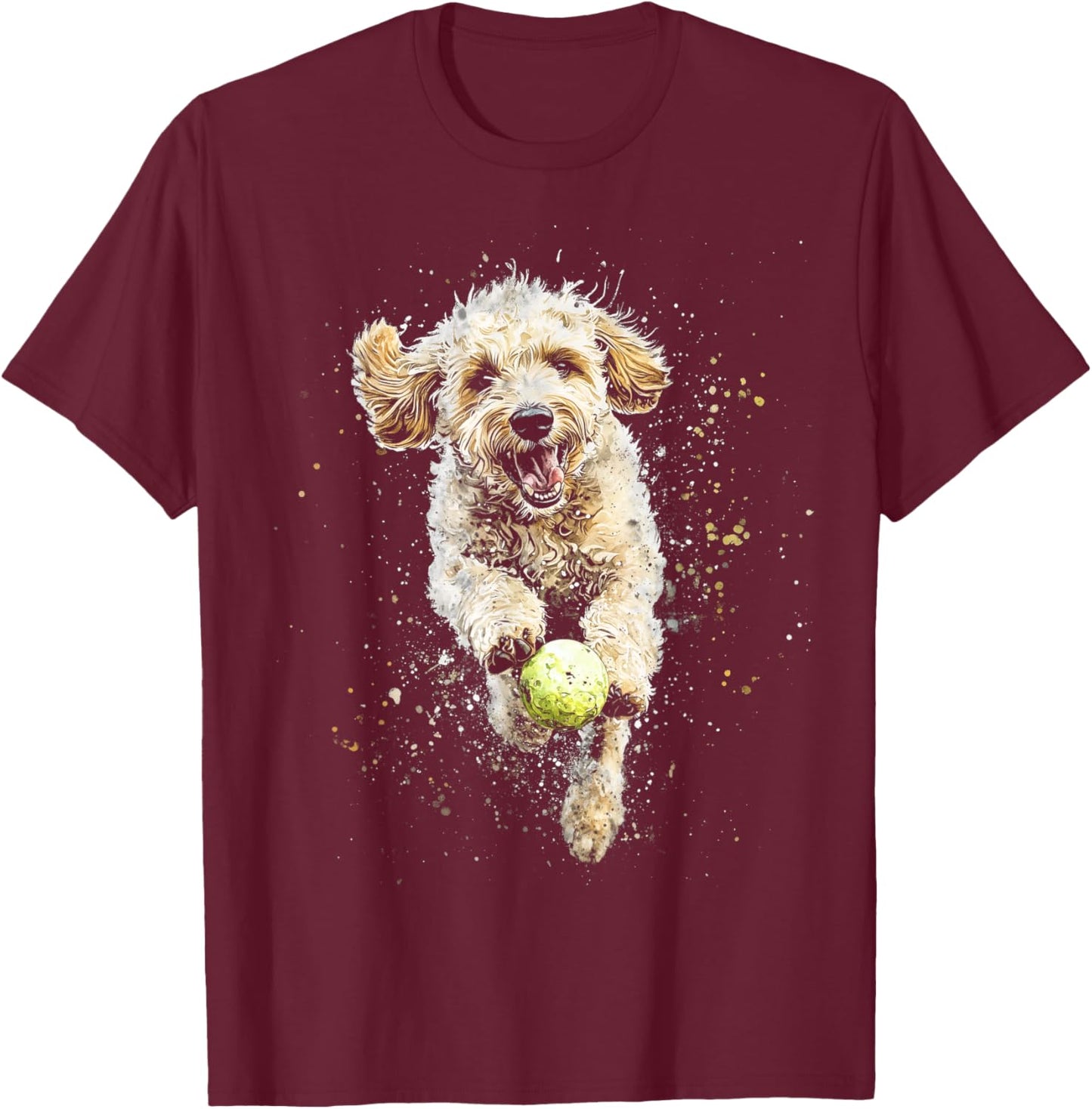 Goldendoodle Hunting Ball Cute Labradoodle Doodle Dog Mum T-Shirt - T-Shirt | Maroon