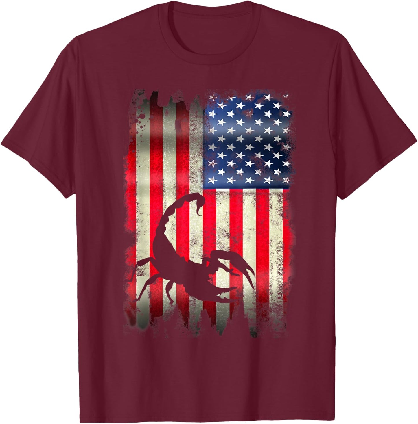 Scorpion Patriotic USA American Flag 4th of July Gift T-Shirt - T-Shirt | Maroon