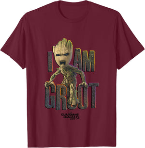 Kids Marvel Guardians of The Galaxy Vol. 2 Angry Baby Groot T-Shirt - T-Shirt | Maroon