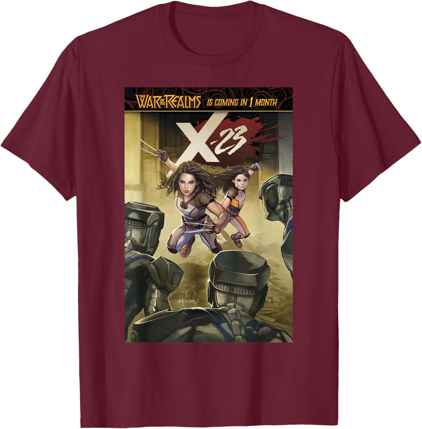 Marvel Comixology X-23 X-Assassin Comic Book Cover T-Shirt - T-Shirt | Maroon