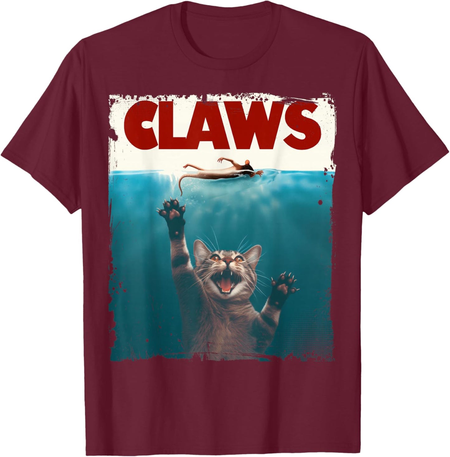Claws Funny Cat I Love Cat Paws Cat Parody Animal Lover T-Shirt - T-Shirt | Maroon