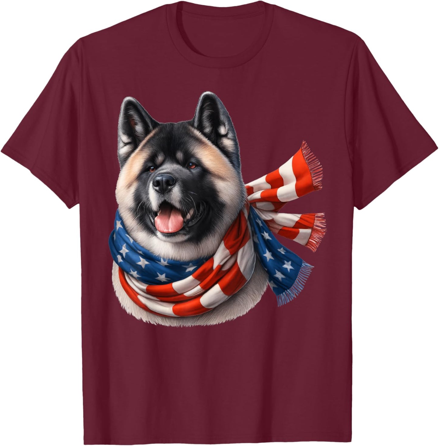 Akita American Flag Patriotic Akita Dog Lover 4th of July Men T-Shirt - T-Shirt | Maroon