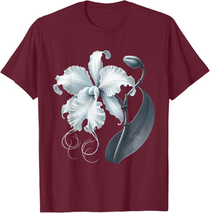 Ghost Orchid Flower Plant T-Shirt - T-Shirt | Maroon