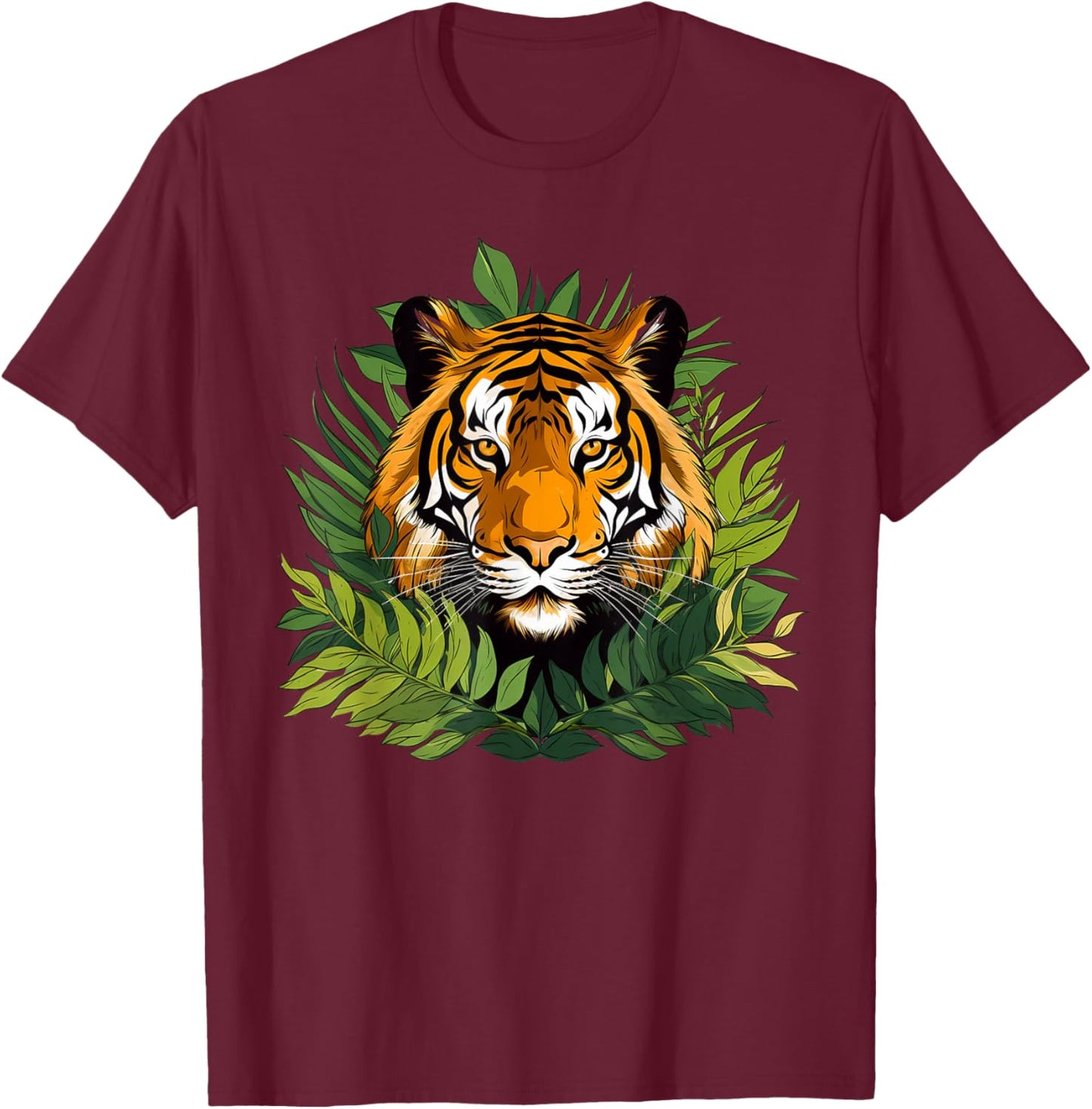 Colorful Tiger I Kids Tiger T-Shirt - T-Shirt | Maroon