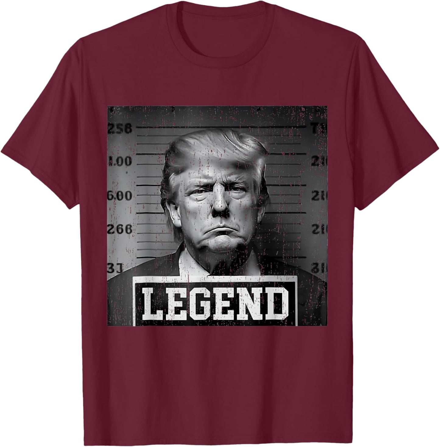 President Trump Mug Shot T-Shirt - T-Shirt | Maroon