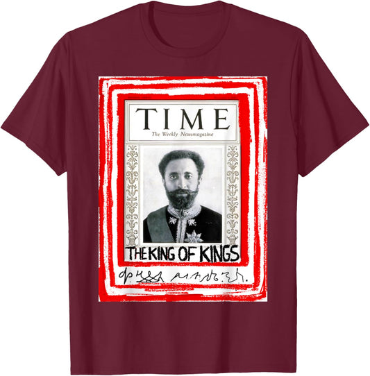 King of Kings H.I.M Emperor Haile Selassie I 1930 , Small, Black T-Shirt - T-Shirt | Maroon