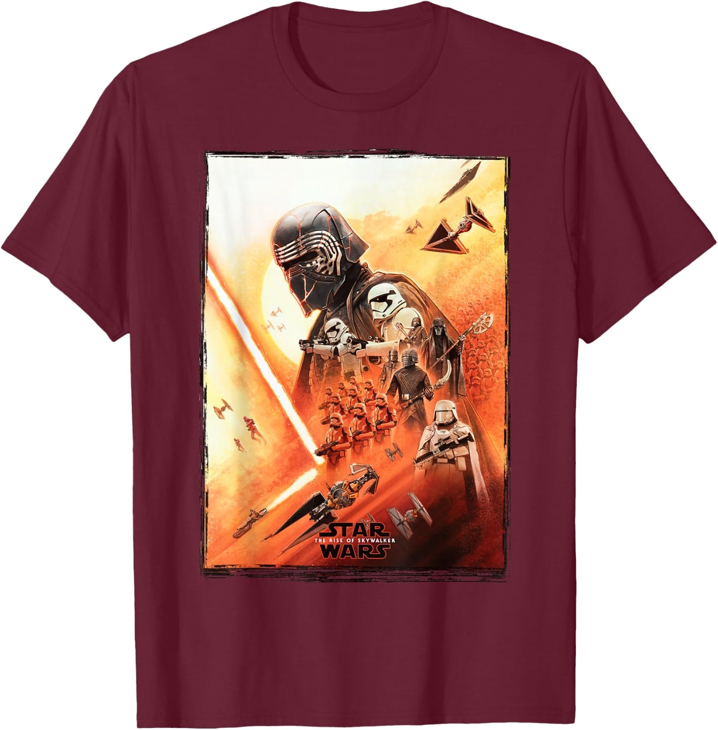 Star Wars The Rise of Skywalker Kylo Poster T-Shirt - T-Shirt | Maroon