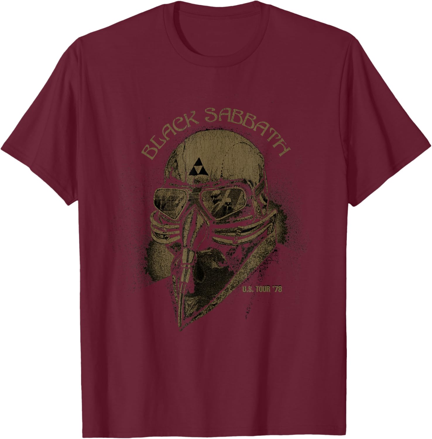 Black Sabbath US Tour 78 Masken T-Shirt - T-Shirt | Maroon