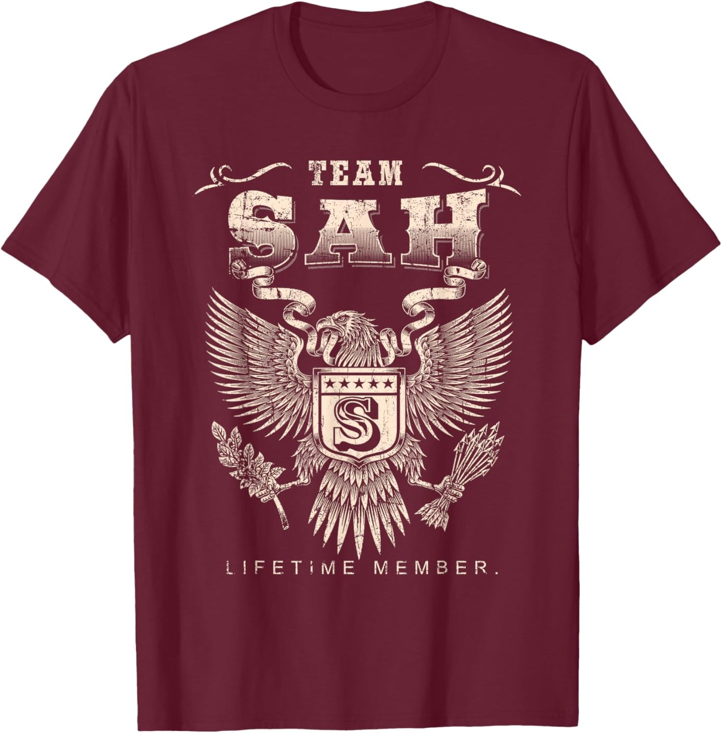 Team Sah Lifetime Member - Sah Name T-Shirt - T-Shirt | Maroon