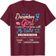 December Girl I Was Born with My Heart on Sleeve Funny T-Shirt - T-Shirt | Maroon