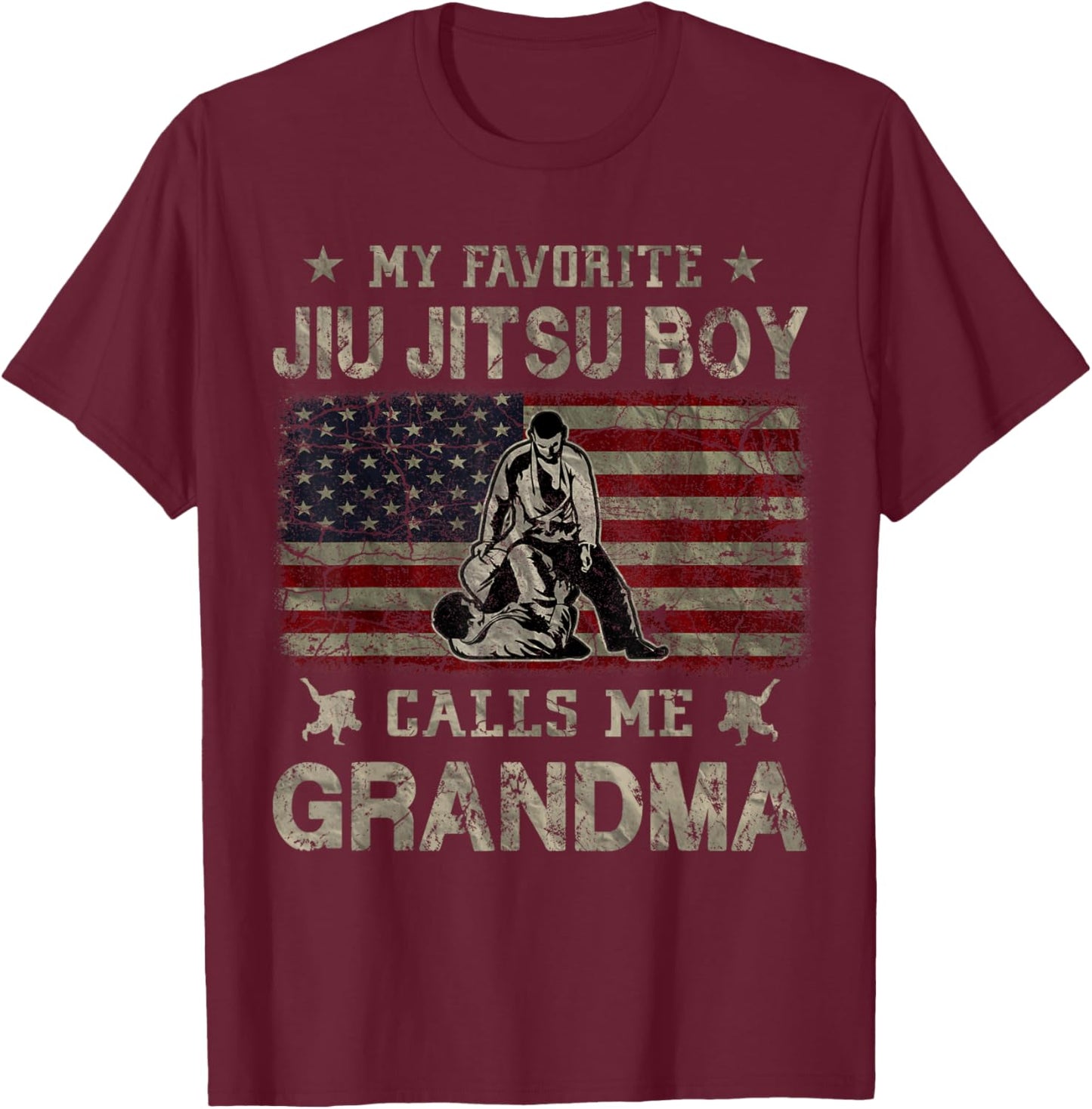 My Favorite Jiu Jitsu Boy Calls Me Grandma Mother's Day T-Shirt - T-Shirt | Maroon
